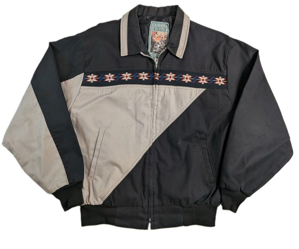 Canyon Guide Outfitters Southwest Colorblock Aztec Vintage Jacket Men’s Large